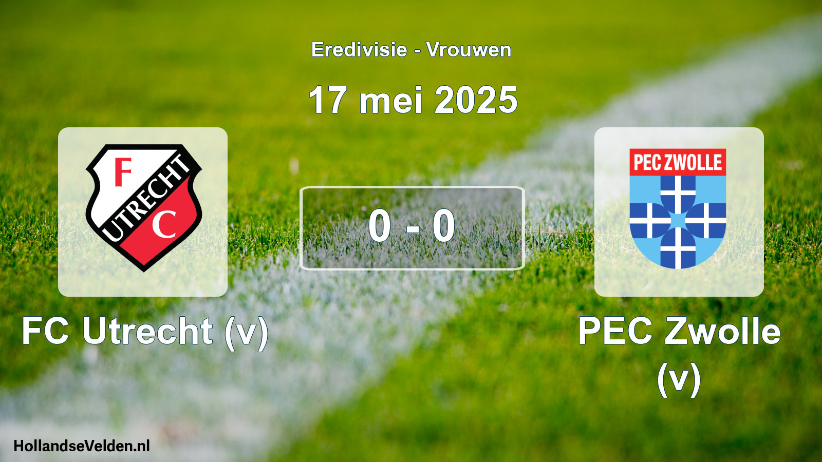 Total number of matches played: FC Utrecht (v) - PEC Zwolle (v) 0 - 0 (17 May 2025)