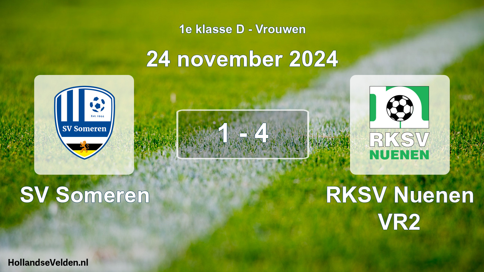 Gespeelde wedstrijd: SV Someren - RKSV Nuenen VR2 1 - 4 (24 november 2024)