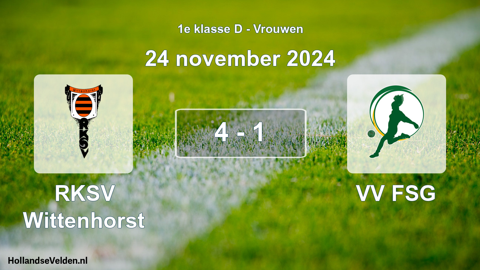 Gespeelde wedstrijd: RKSV Wittenhorst - VV FSG 4 - 1 (24 november 2024)