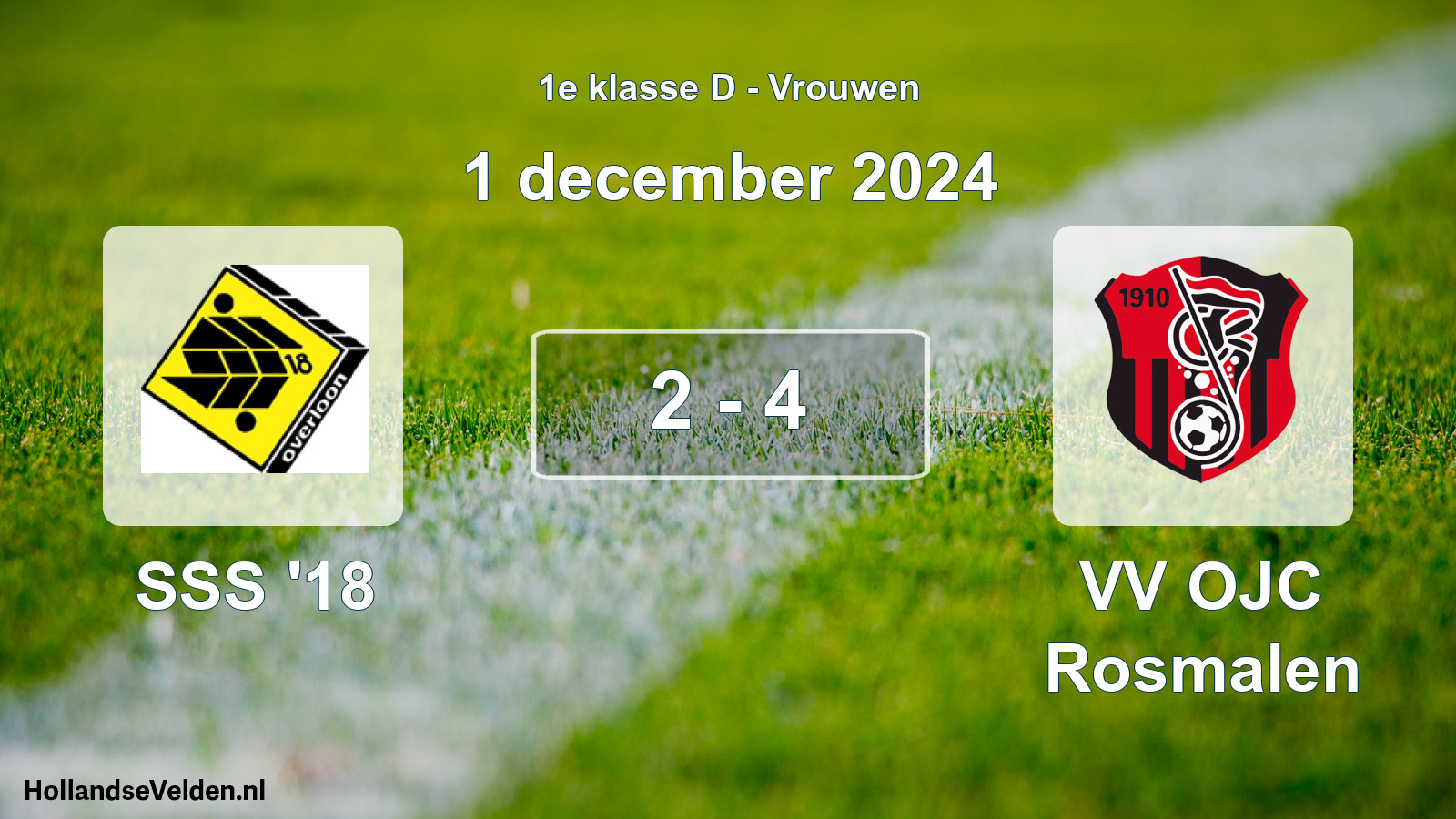 Gespeelde wedstrijd: SSS '18 - VV OJC Rosmalen 2 - 4 (1 december 2024)