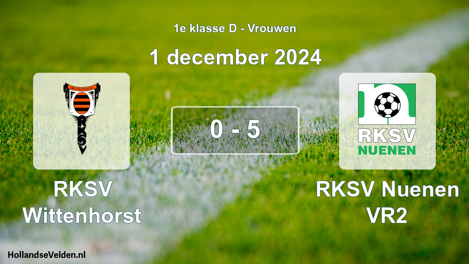 Gespeelde wedstrijd: RKSV Wittenhorst - RKSV Nuenen VR2 0 - 5 (1 december 2024)