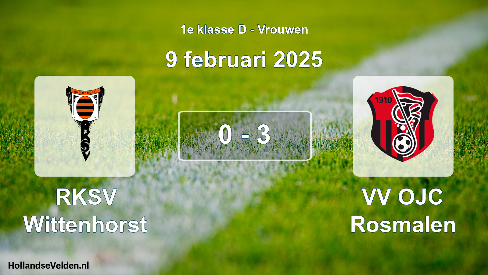 Total number of matches played: RKSV Wittenhorst - VV OJC Rosmalen 0 - 3 (9 February 2025)