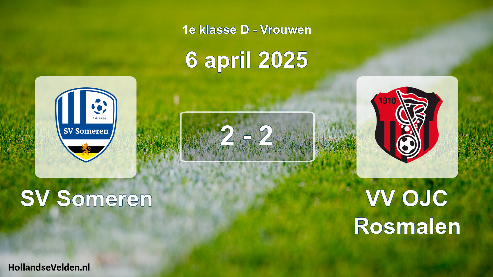 Gespeelde wedstrijd: SV Someren - VV OJC Rosmalen 2 - 2 (6 april 2025)