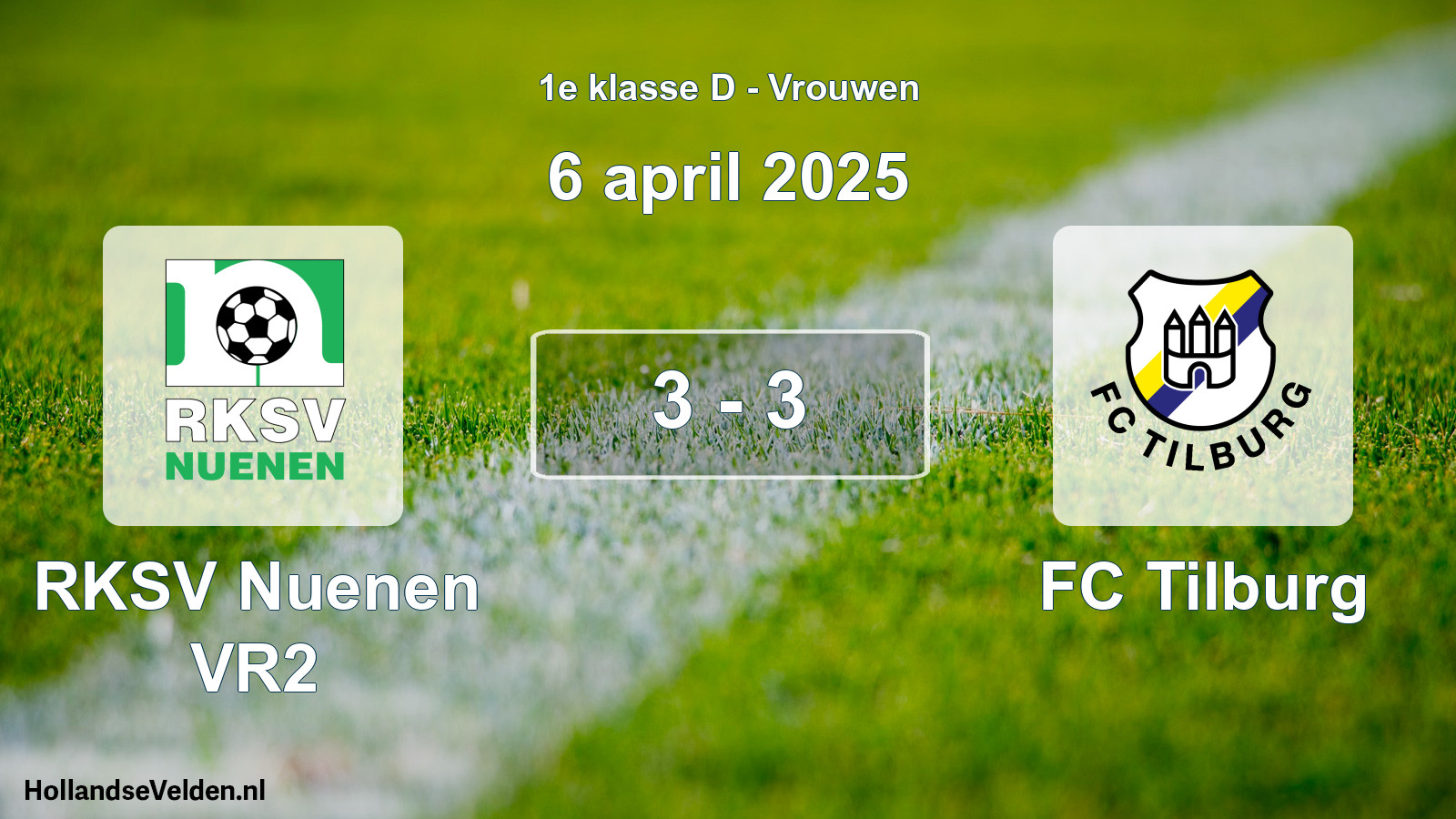 Gespeelde wedstrijd: RKSV Nuenen VR2 - FC Tilburg 3 - 3 (6 april 2025)