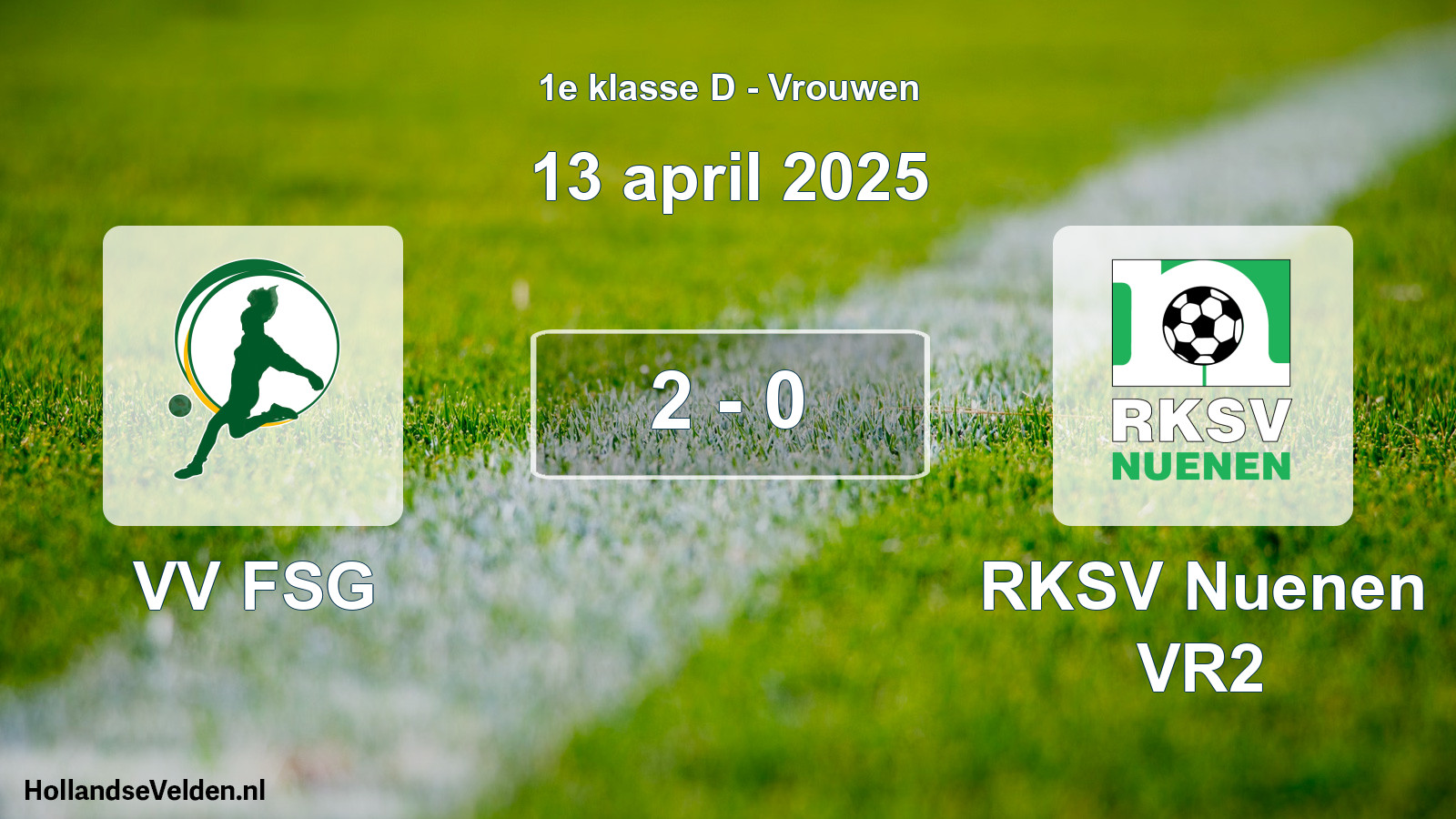 Gespeelde wedstrijd: VV FSG - RKSV Nuenen VR2 2 - 0 (13 april 2025)