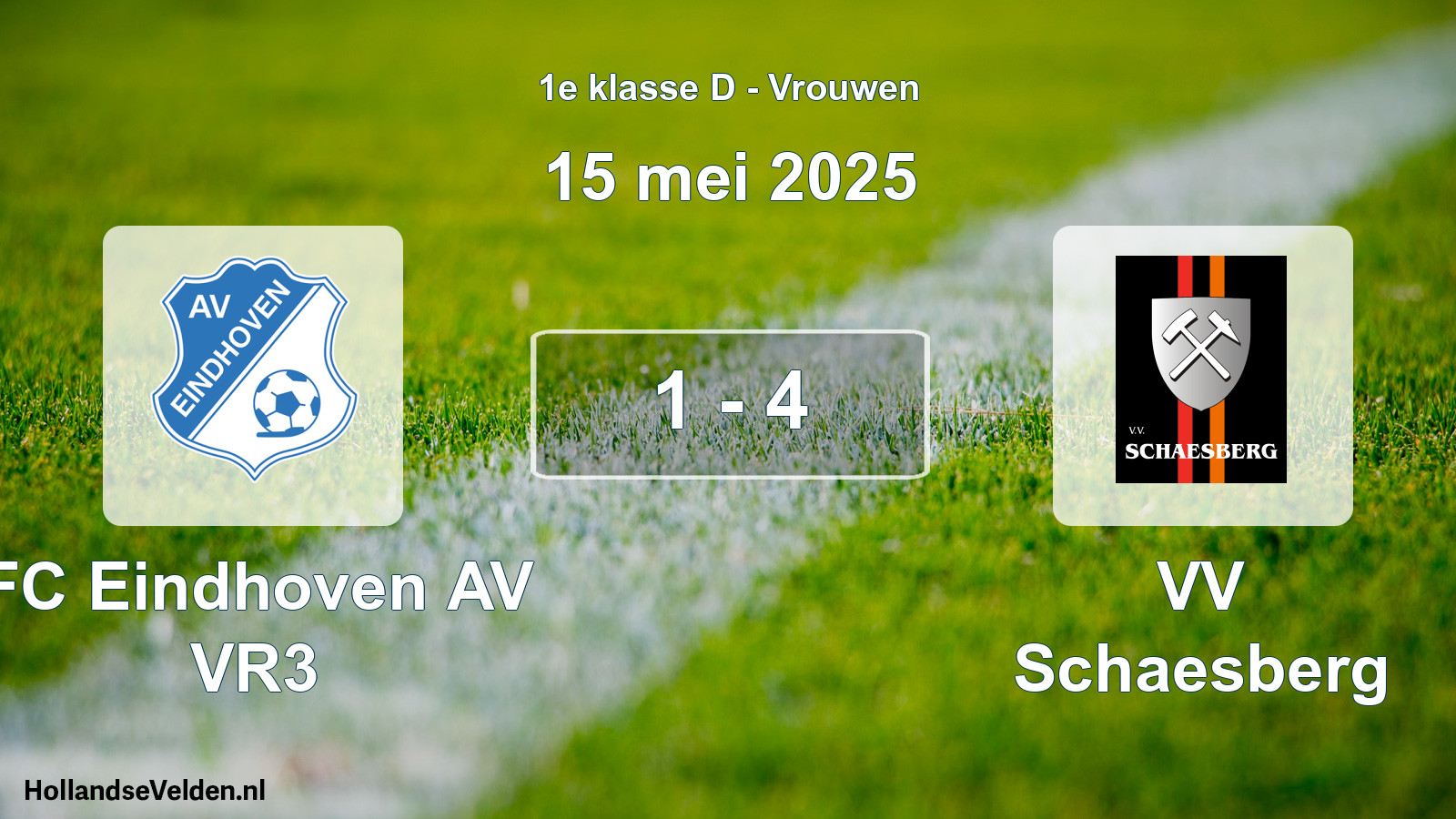 Gespeelde wedstrijd: FC Eindhoven AV VR3 - VV Schaesberg 1 - 4 (15 mei 2025)