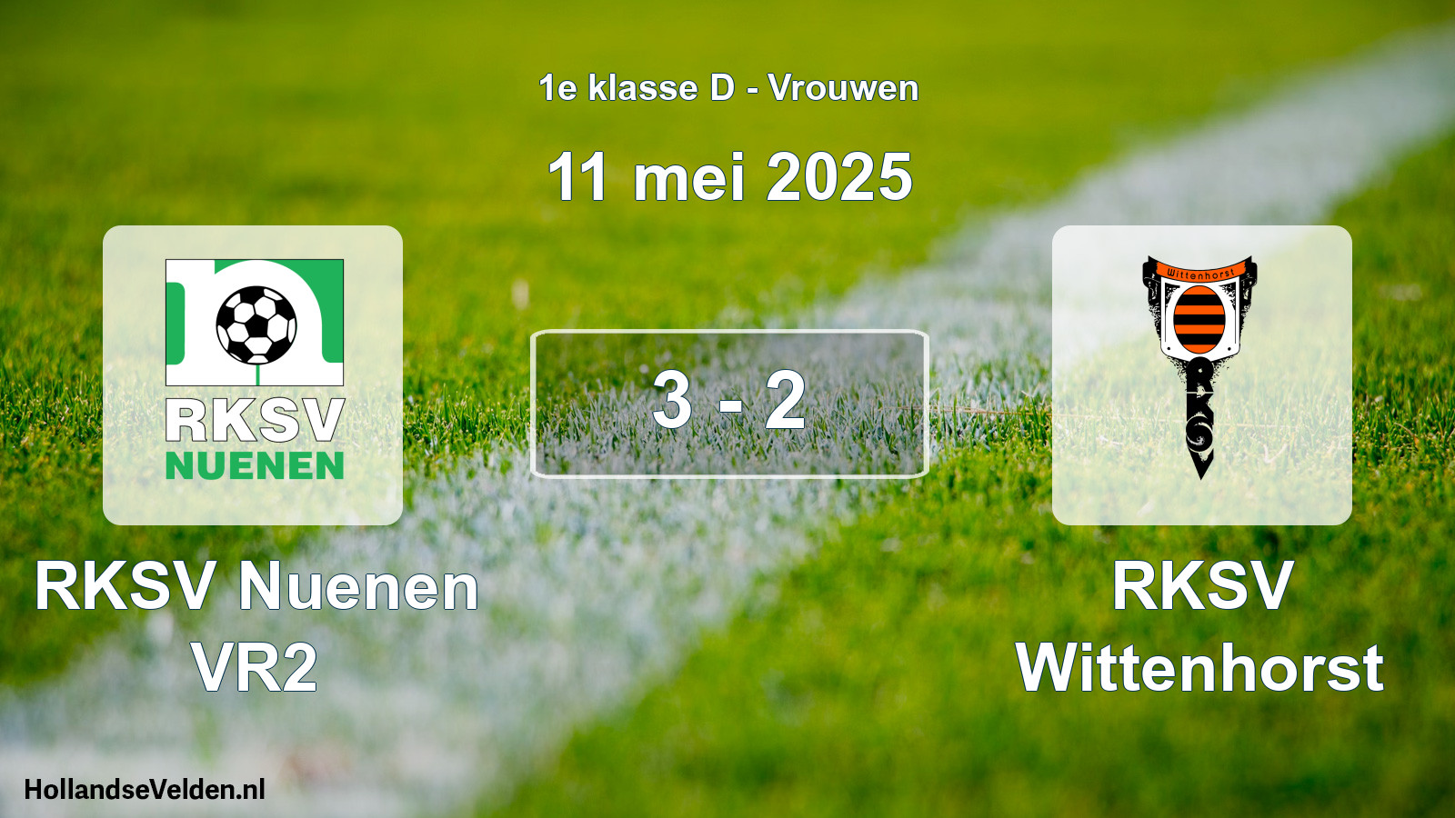 Gespeelde wedstrijd: RKSV Nuenen VR2 - RKSV Wittenhorst 3 - 2 (11 mei 2025)