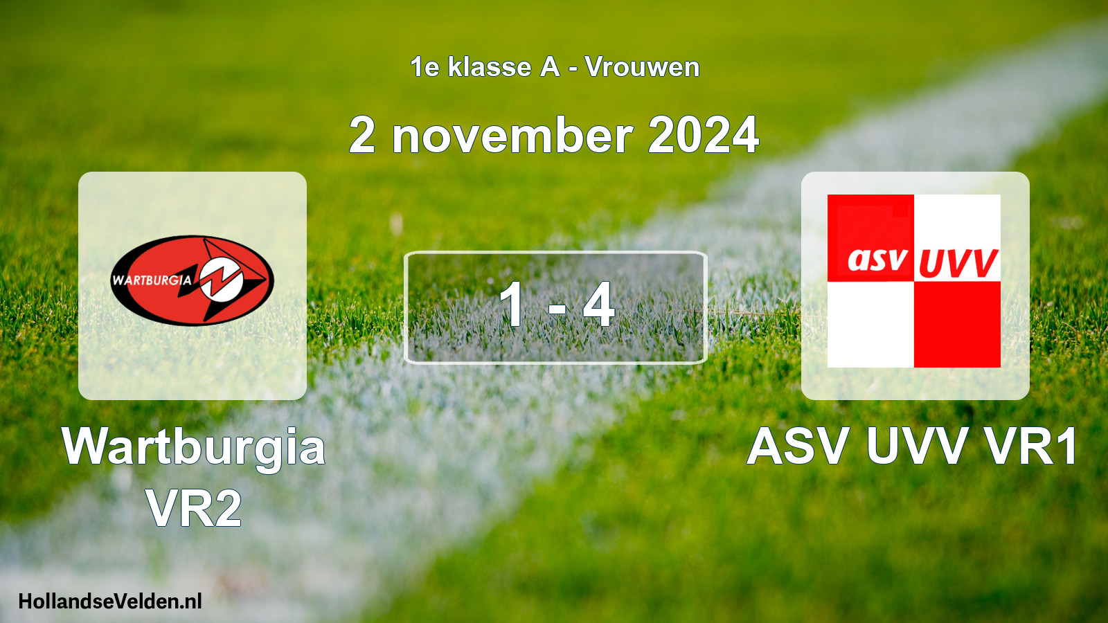 Gespeelde wedstrijd: Wartburgia VR2 - ASV UVV VR1 1 - 4 (2 november 2024)