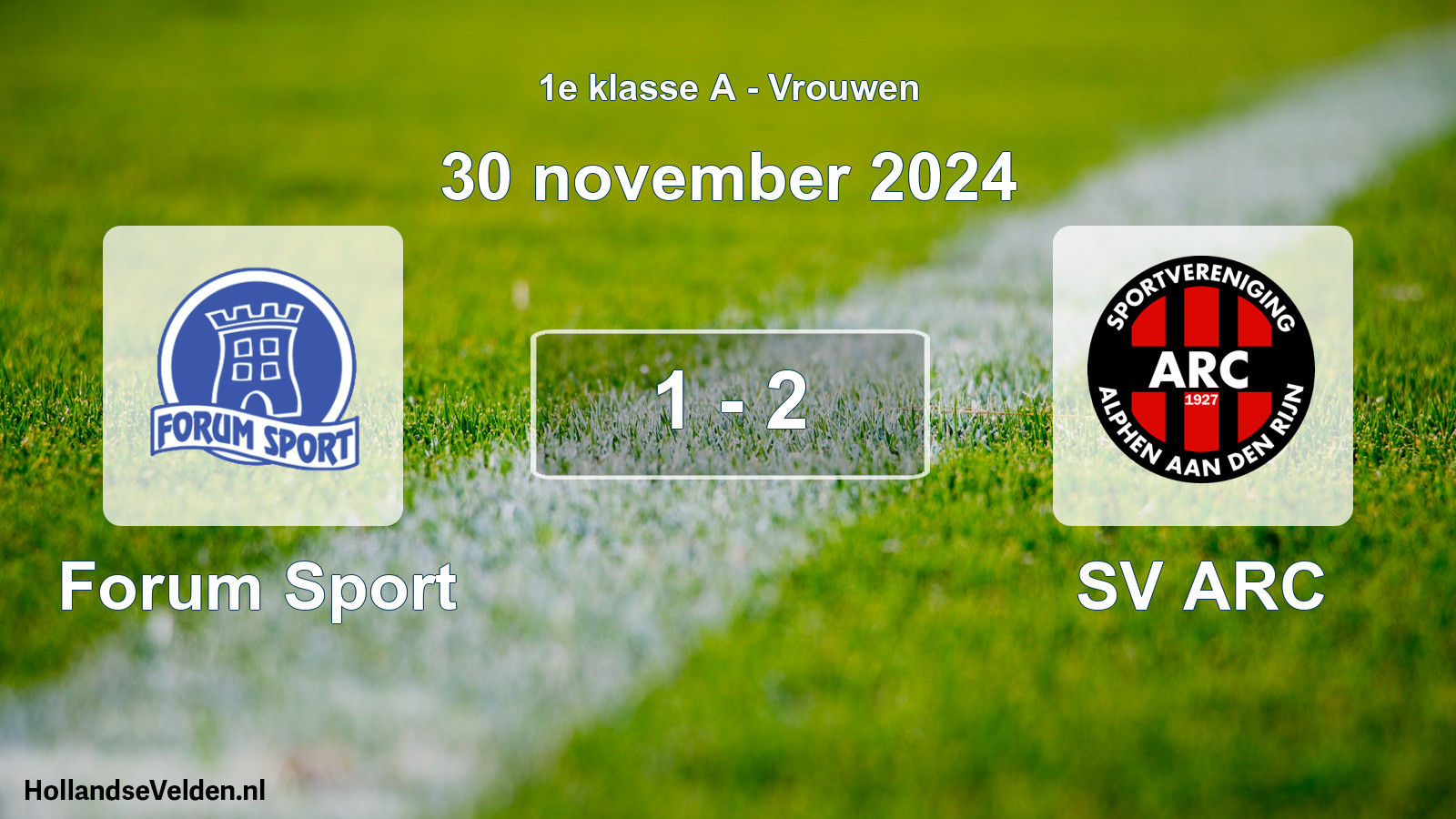 Total number of matches played: Forum Sport - SV ARC 1 - 2 (30 November 2024)