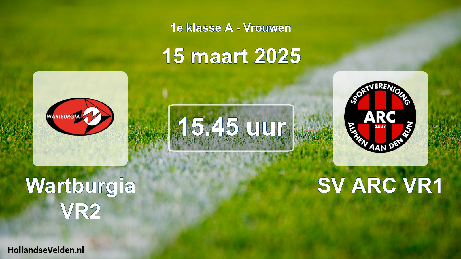 Geplande wedstrijd: Wartburgia VR2 - SV ARC VR1 (15 maart 2025)