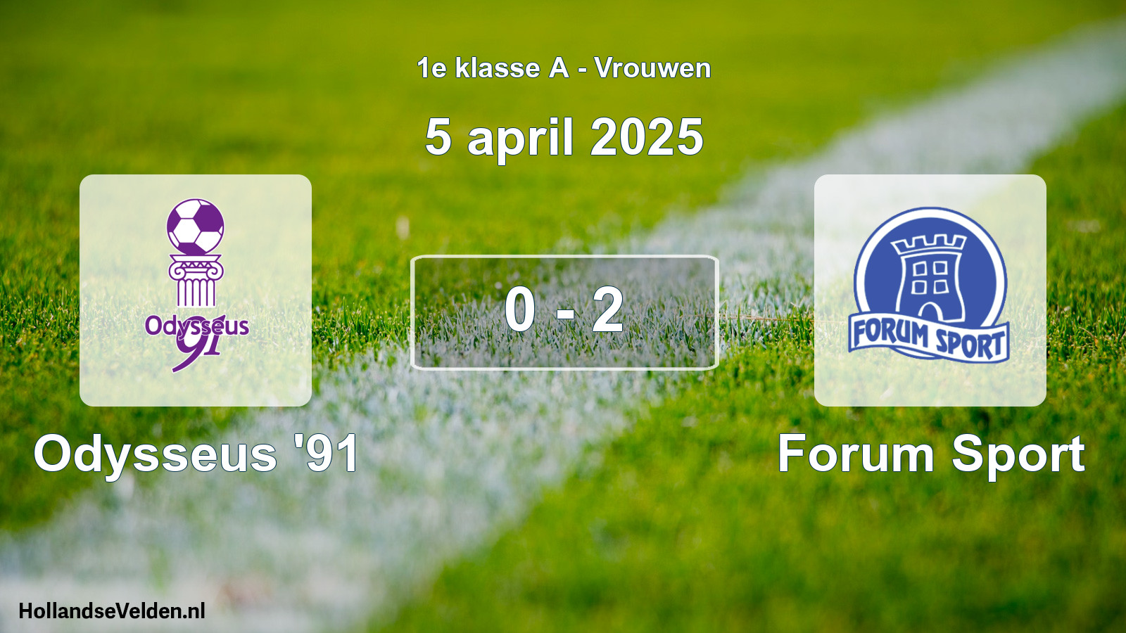 Total number of matches played: Odysseus '91 - Forum Sport 0 - 2 (5 April 2025)