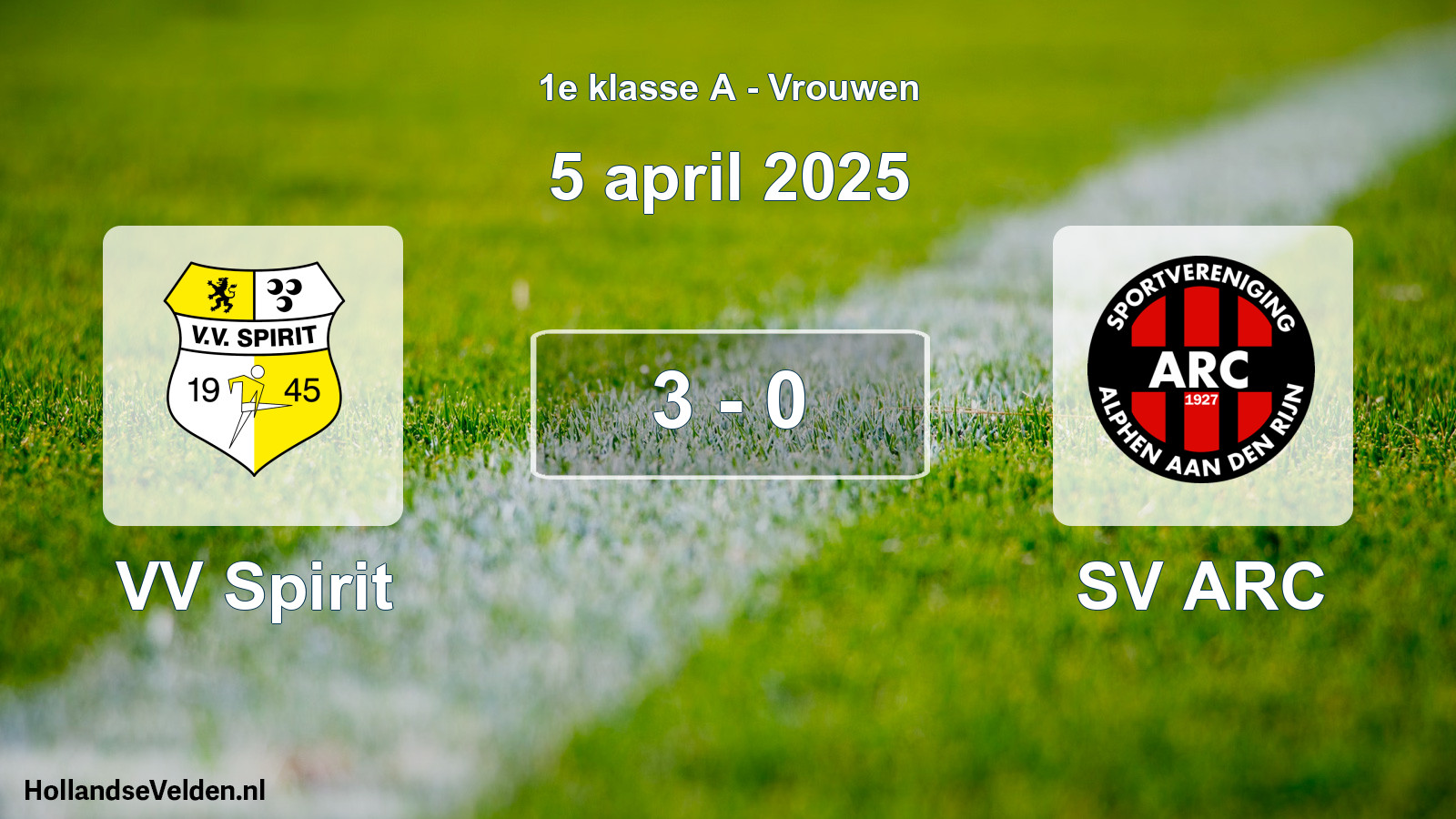 Total number of matches played: VV Spirit - SV ARC 3 - 0 (5 April 2025)
