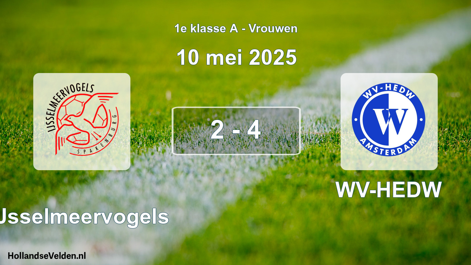 Total number of matches played: IJsselmeervogels - WV-HEDW 2 - 4 (10 May 2025)