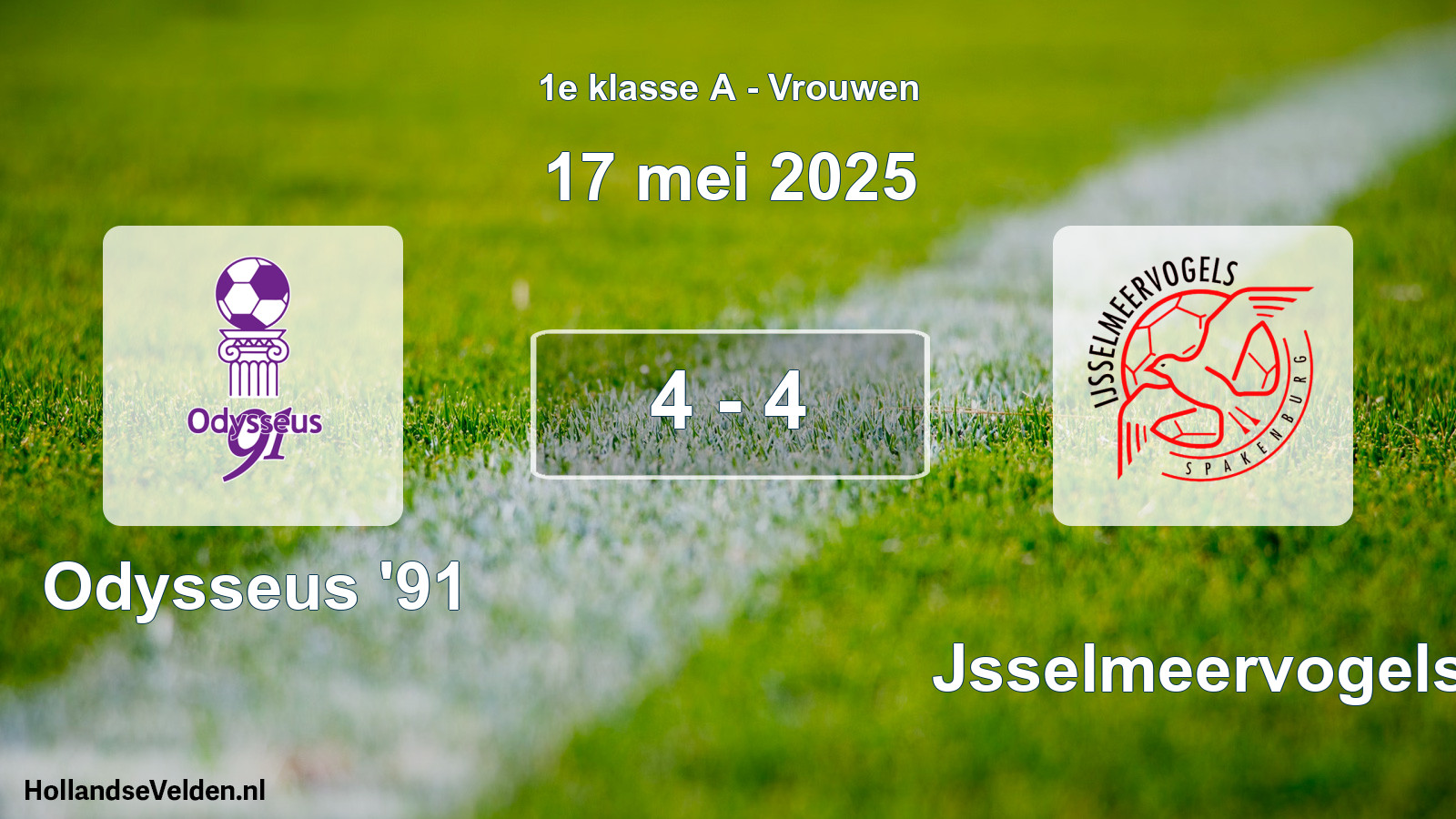 Total number of matches played: Odysseus '91 - IJsselmeervogels 4 - 4 (17 May 2025)