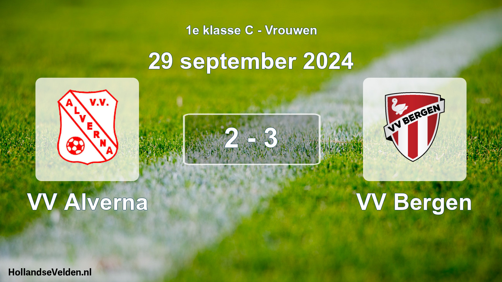 Gespeelde wedstrijd: VV Alverna - VV Bergen 2 - 3 (29 september 2024)