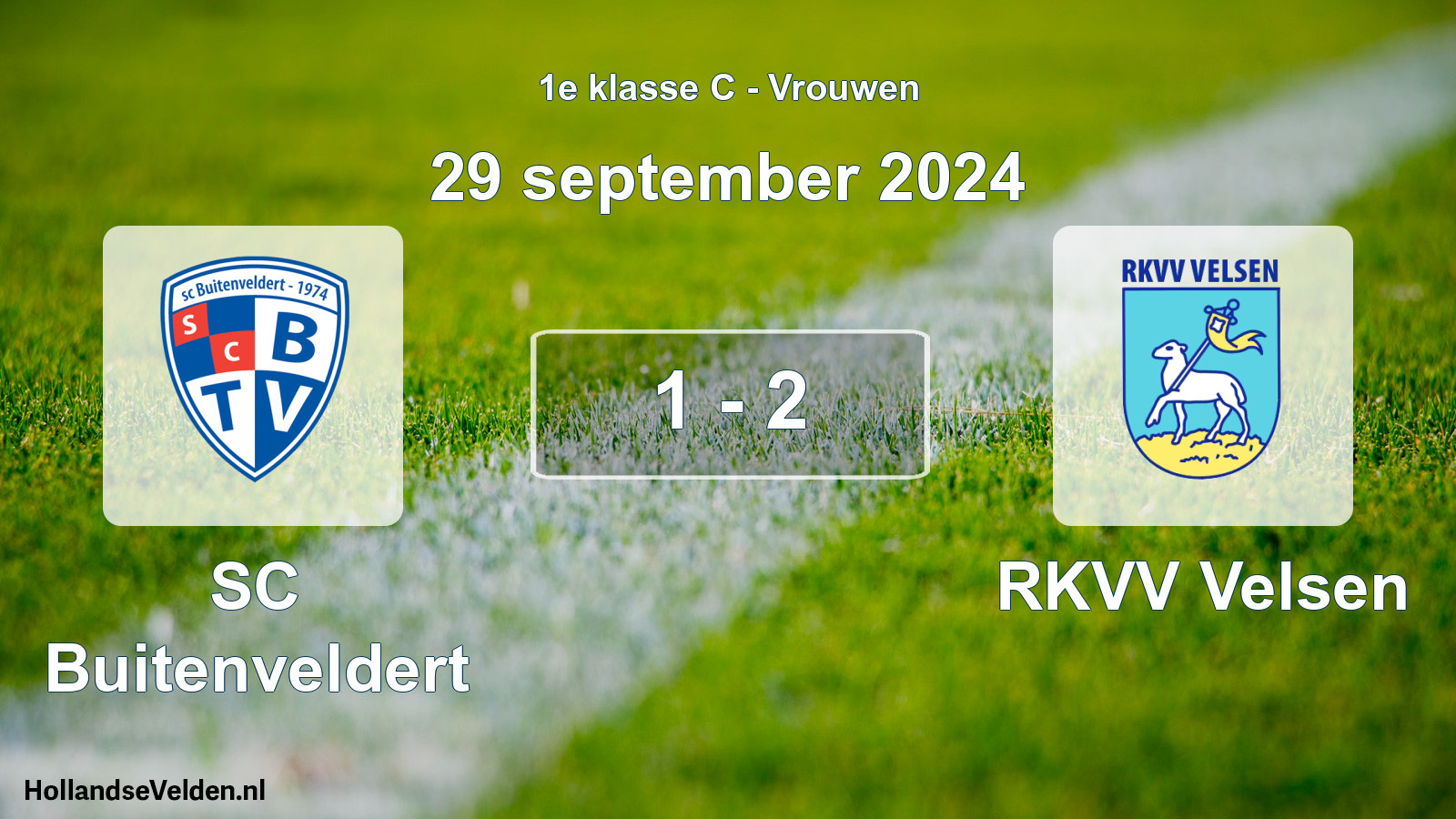 Gespeelde wedstrijd: SC Buitenveldert - RKVV Velsen 1 - 2 (29 september 2024)