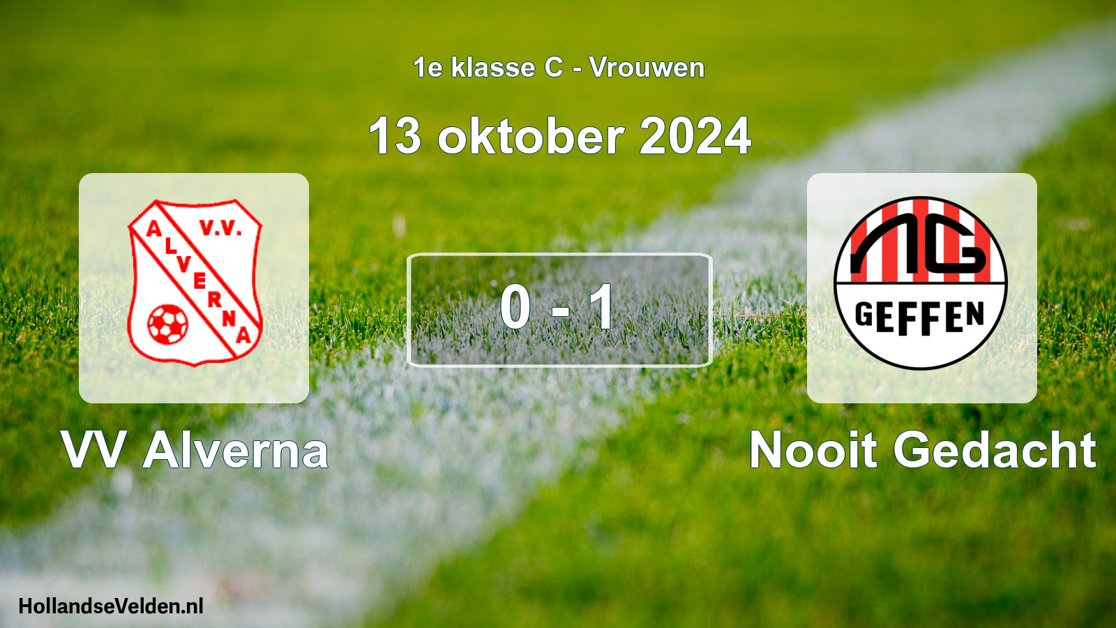 Gespeelde wedstrijd: VV Alverna - Nooit Gedacht 0 - 1 (13 oktober 2024)