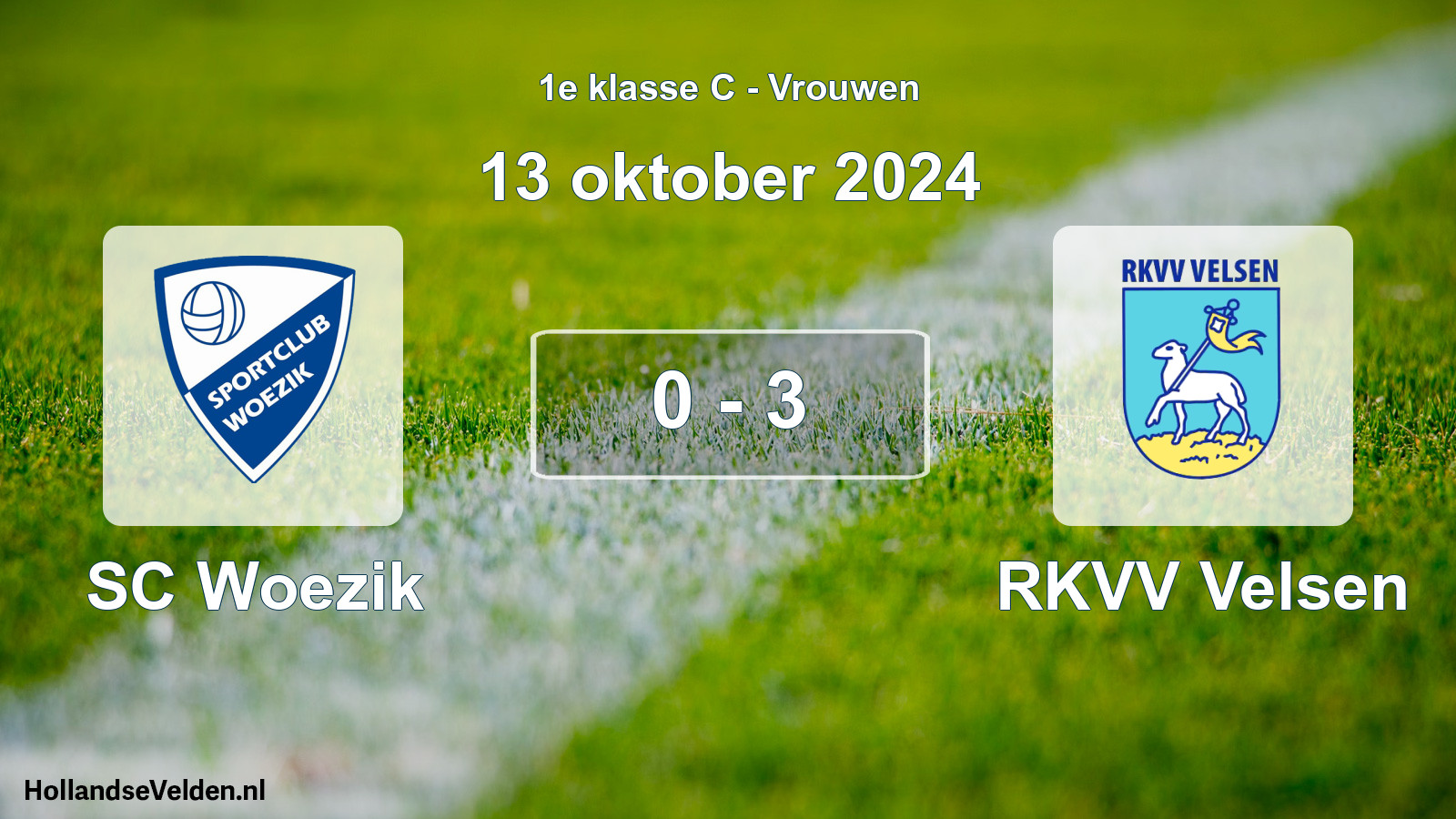 Gespeelde wedstrijd: SC Woezik - RKVV Velsen 0 - 3 (13 oktober 2024)