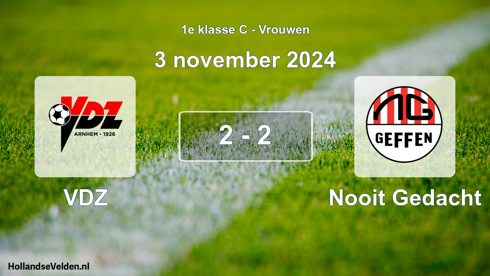 Gespeelde wedstrijd: VDZ - Nooit Gedacht 2 - 2 (3 november 2024)