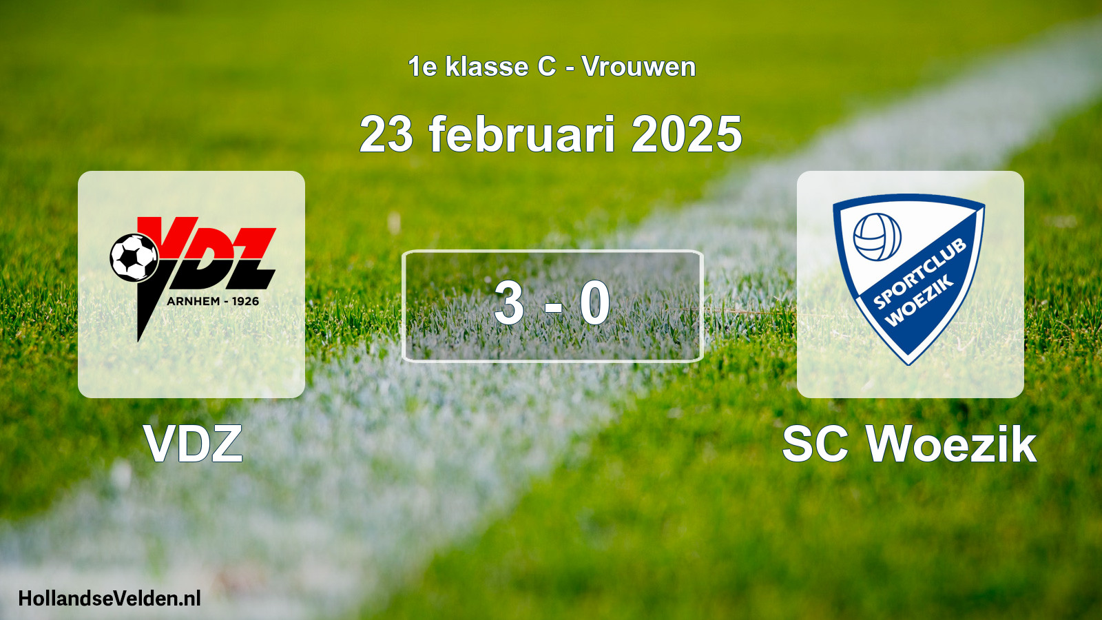 Gespeelde wedstrijd: VDZ - SC Woezik 3 - 0 (23 februari 2025)