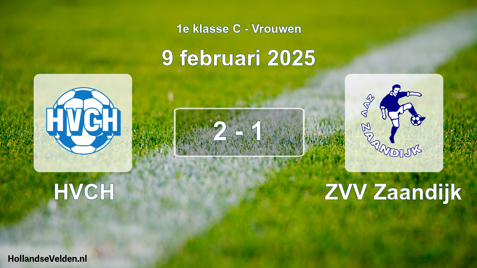 Gespeelde wedstrijd: HVCH - ZVV Zaandijk 2 - 1 (9 februari 2025)