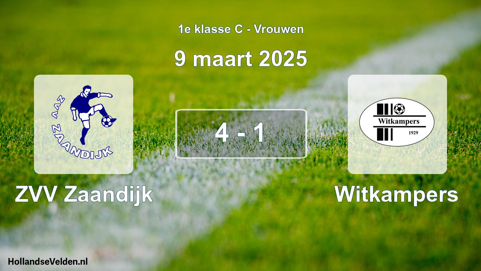 Gespeelde wedstrijd: ZVV Zaandijk - Witkampers 4 - 1 (9 maart 2025)