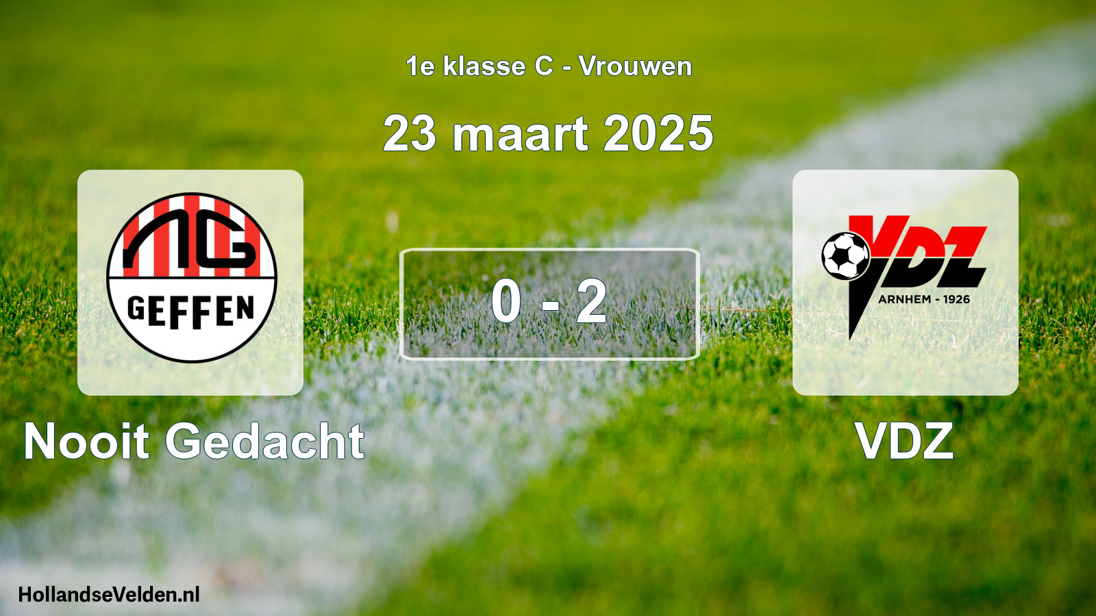 Gespeelde wedstrijd: Nooit Gedacht - VDZ 0 - 2 (23 maart 2025)