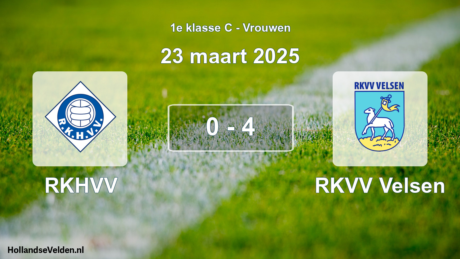 Gespeelde wedstrijd: RKHVV - RKVV Velsen 0 - 4 (23 maart 2025)