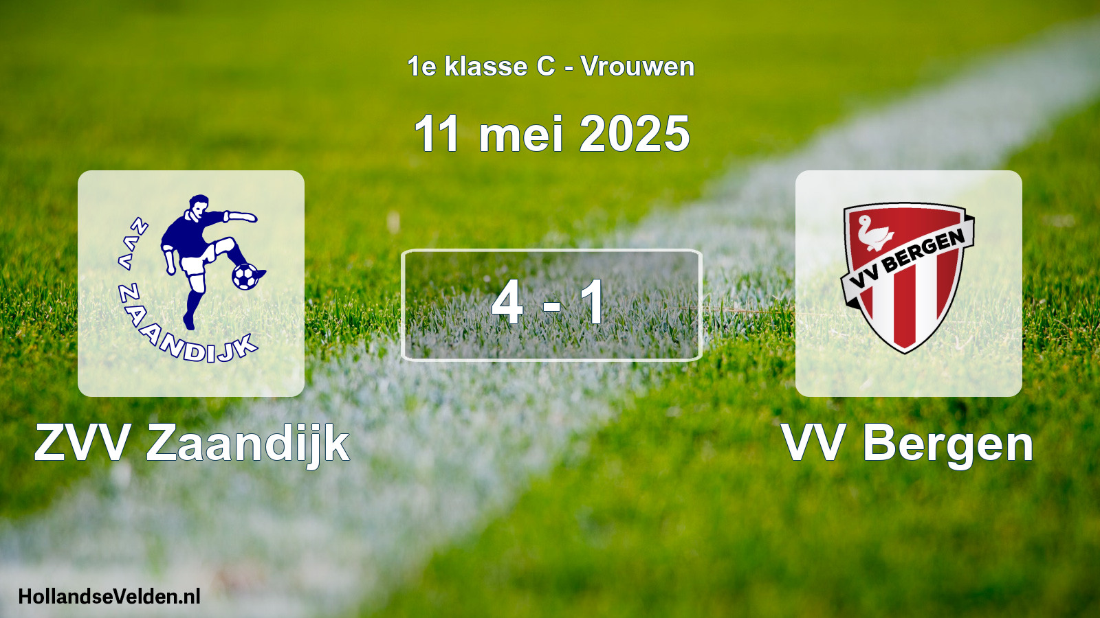 Total number of matches played: ZVV Zaandijk - VV Bergen 4 - 1 (11 May 2025)