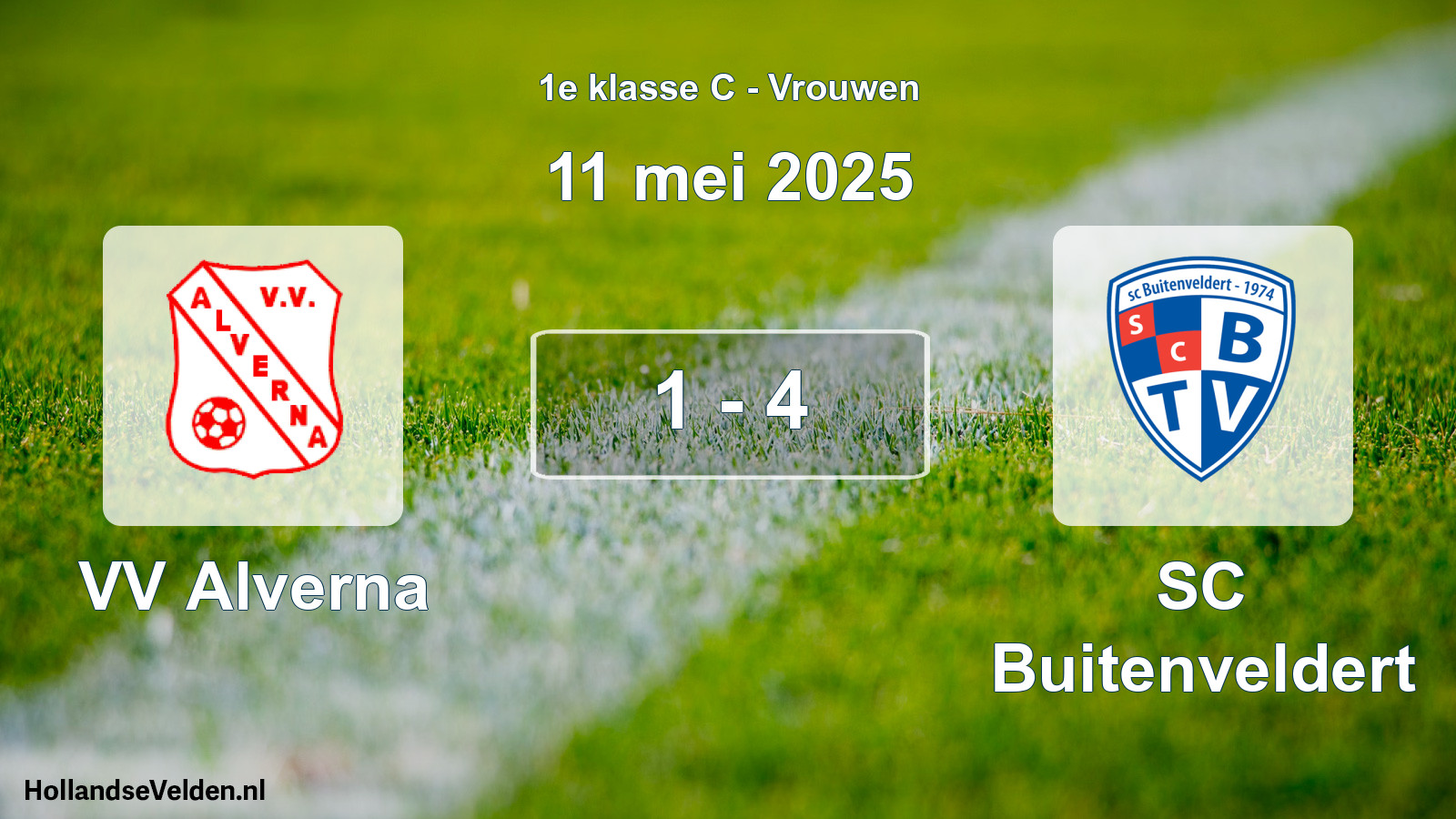 Gespeelde wedstrijd: VV Alverna - SC Buitenveldert 1 - 4 (11 mei 2025)