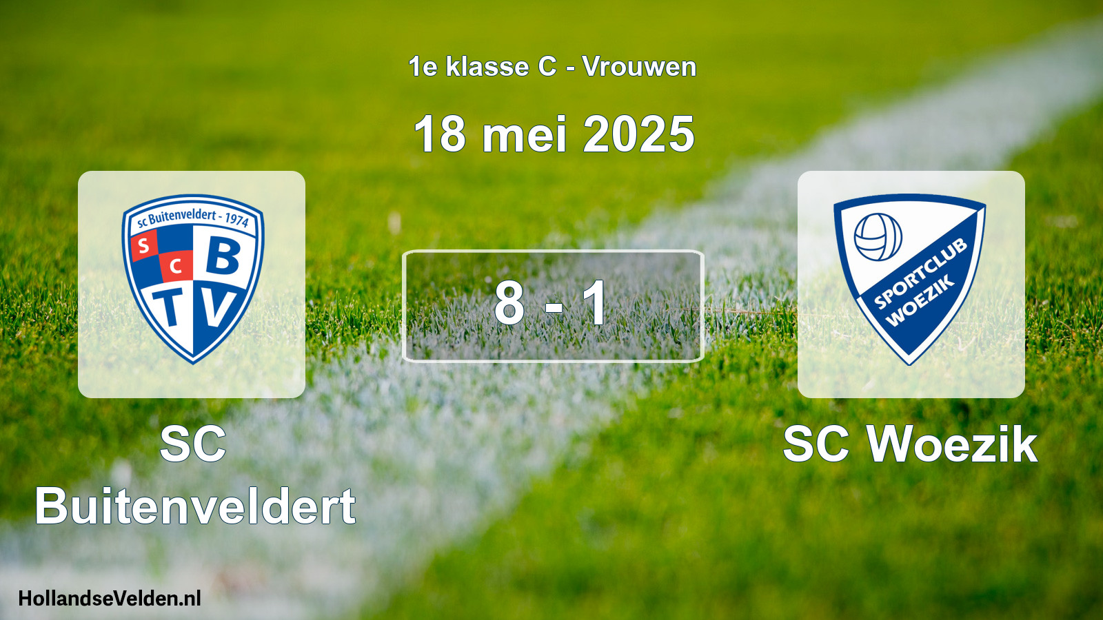 Gespeelde wedstrijd: SC Buitenveldert - SC Woezik 8 - 1 (18 mei 2025)