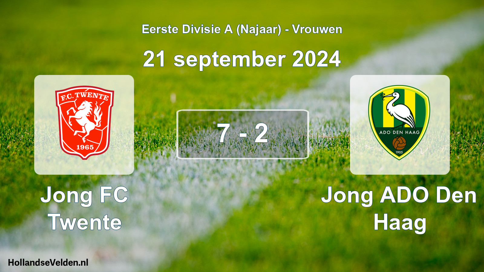 Total number of matches played: Jong FC Twente - Jong ADO Den Haag 7 - 2 (21 September 2024)