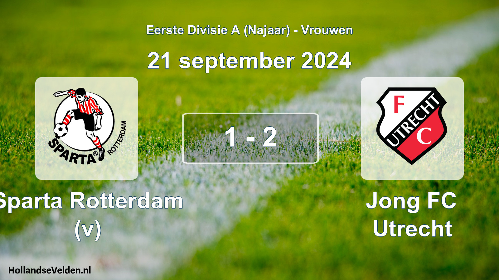 Total number of matches played: Sparta Rotterdam (v) - Jong FC Utrecht 1 - 2 (21 September 2024)