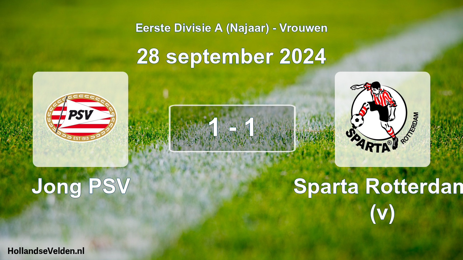 Total number of matches played: Jong PSV - Sparta Rotterdam (v) 1 - 1 (28 September 2024)