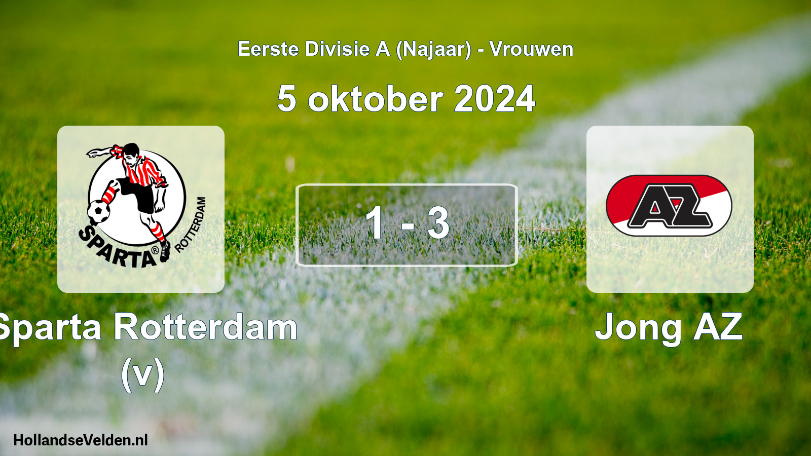 Total number of matches played: Sparta Rotterdam (v) - Jong AZ 1 - 3 (5 October 2024)