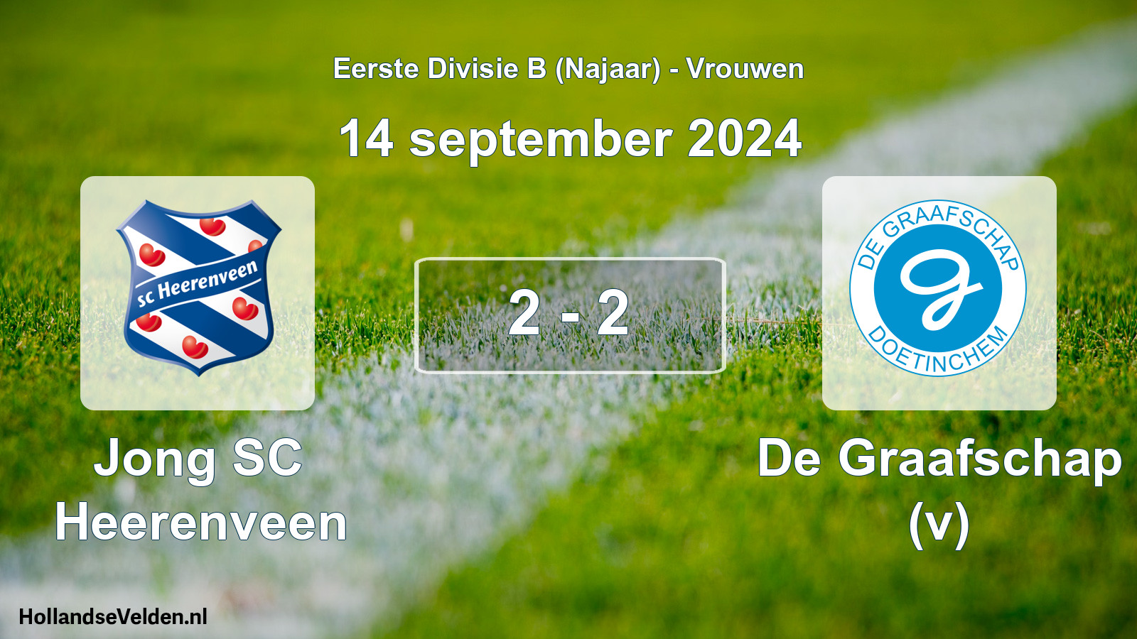 Total number of matches played: Jong SC Heerenveen - De Graafschap (v) 2 - 2 (14 September 2024)