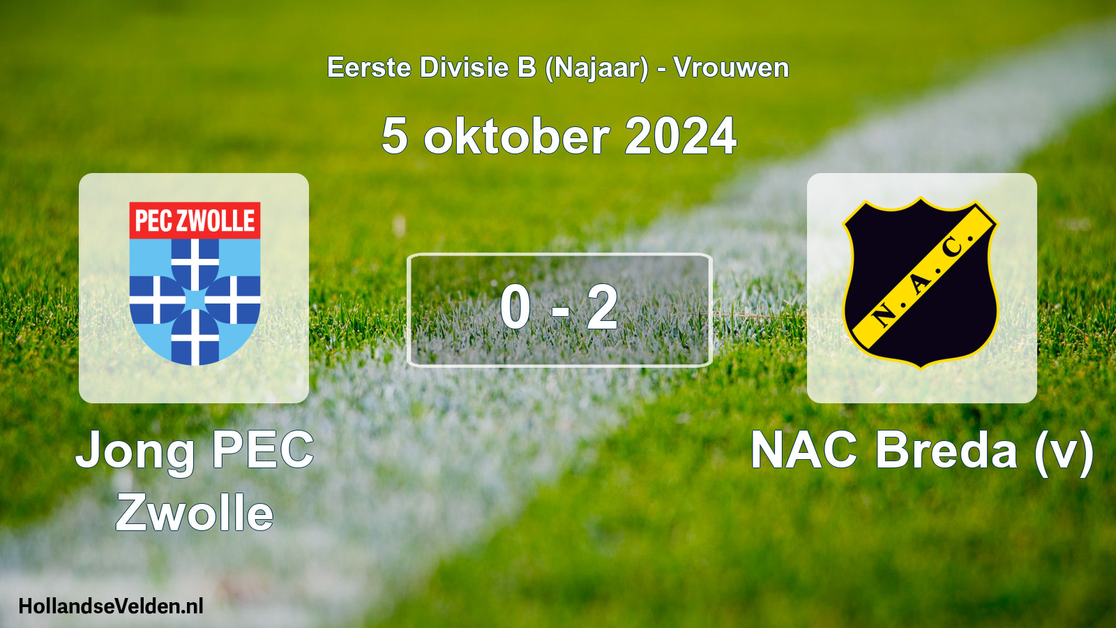 Total number of matches played: Jong PEC Zwolle - NAC Breda (v) 0 - 2 (5 October 2024)