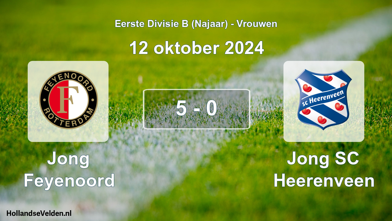 Total number of matches played: Jong Feyenoord - Jong SC Heerenveen 5 - 0 (12 October 2024)