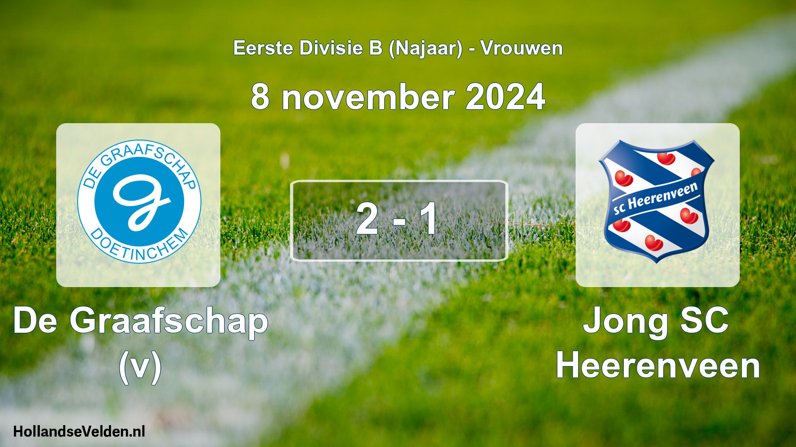 Total number of matches played: De Graafschap (v) - Jong SC Heerenveen 2 - 1 (8 November 2024)