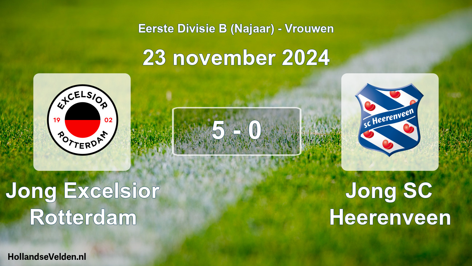 Gespeelde wedstrijd: Jong Excelsior Rotterdam - Jong SC Heerenveen 5 - 0 (23 november 2024)