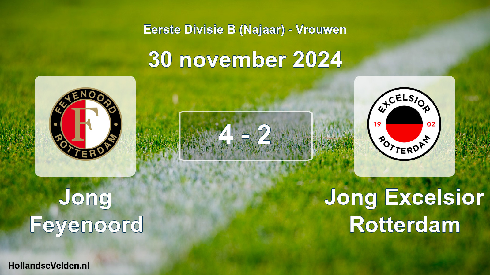 Gespeelde wedstrijd: Jong Feyenoord - Jong Excelsior Rotterdam 4 - 2 (30 november 2024)