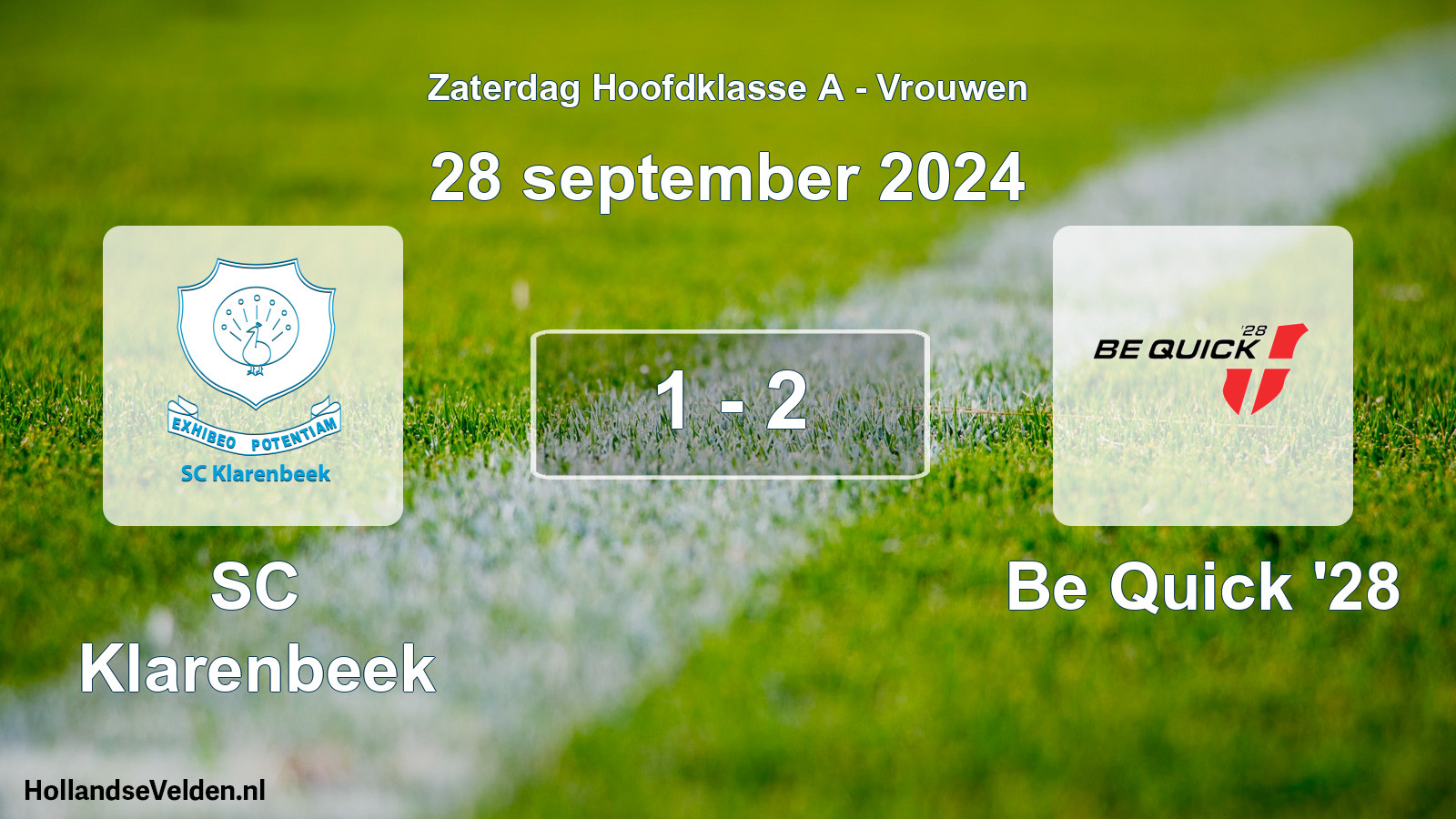 Total number of matches played: SC Klarenbeek - Be Quick '28 1 - 2 (28 September 2024)