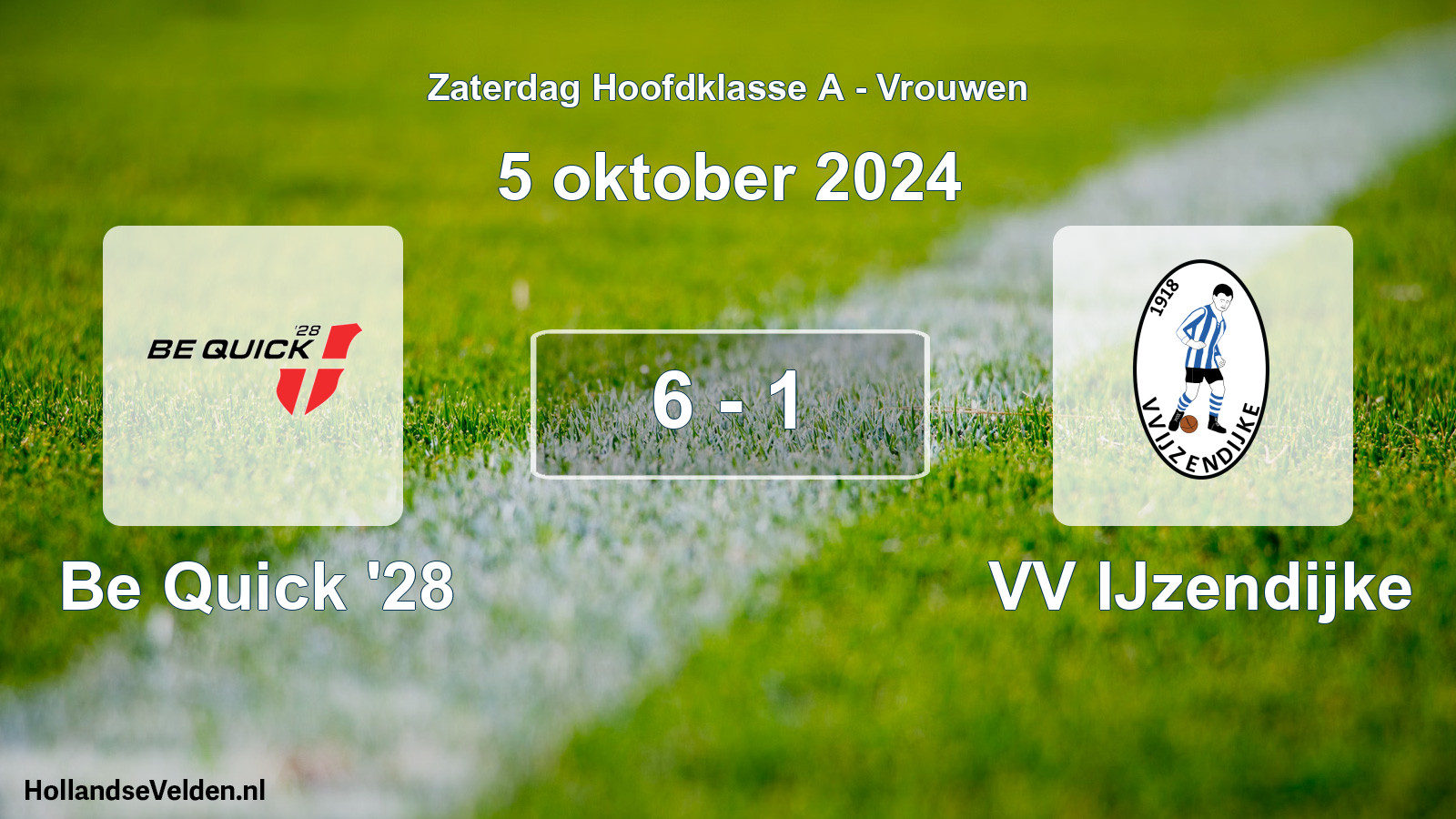 Total number of matches played: Be Quick '28 - VV IJzendijke 6 - 1 (5 October 2024)