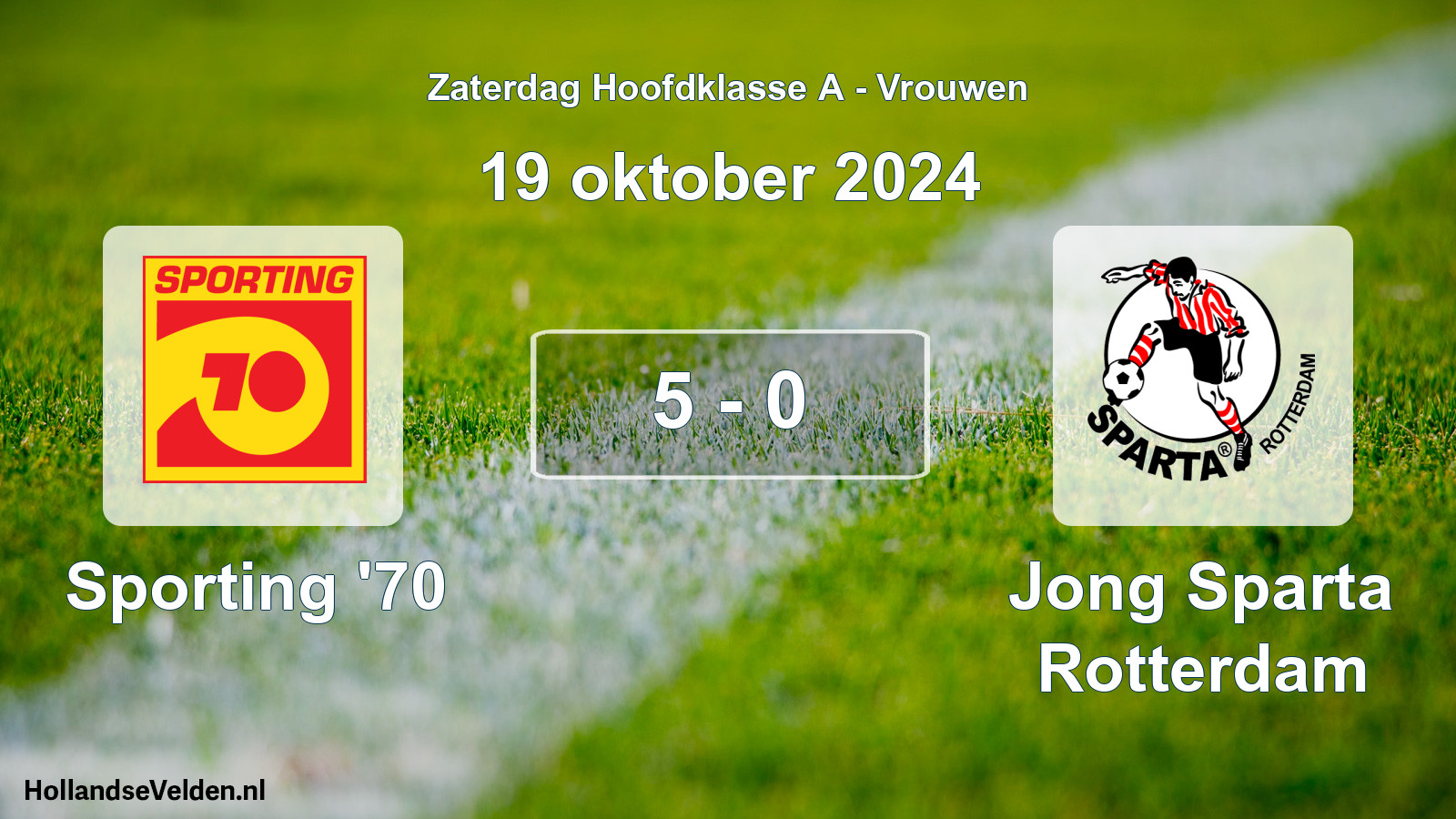 Total number of matches played: Sporting '70 - Jong Sparta Rotterdam 5 - 0 (19 October 2024)
