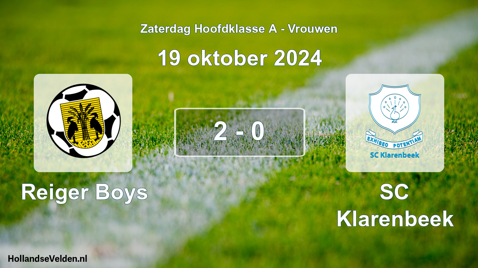 Total number of matches played: Reiger Boys - SC Klarenbeek 2 - 0 (19 October 2024)