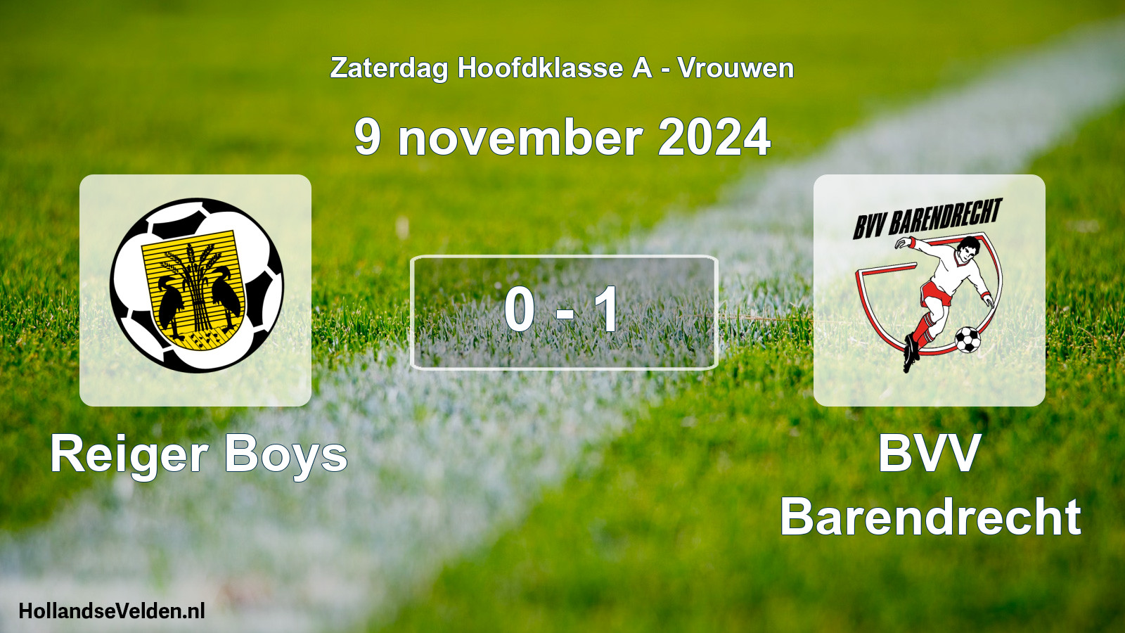 Total number of matches played: Reiger Boys - BVV Barendrecht 0 - 1 (9 November 2024)