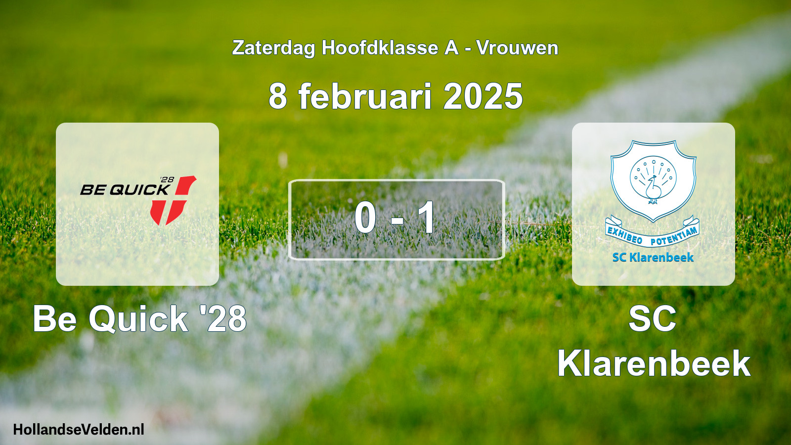 Total number of matches played: Be Quick '28 - SC Klarenbeek 0 - 1 (8 February 2025)