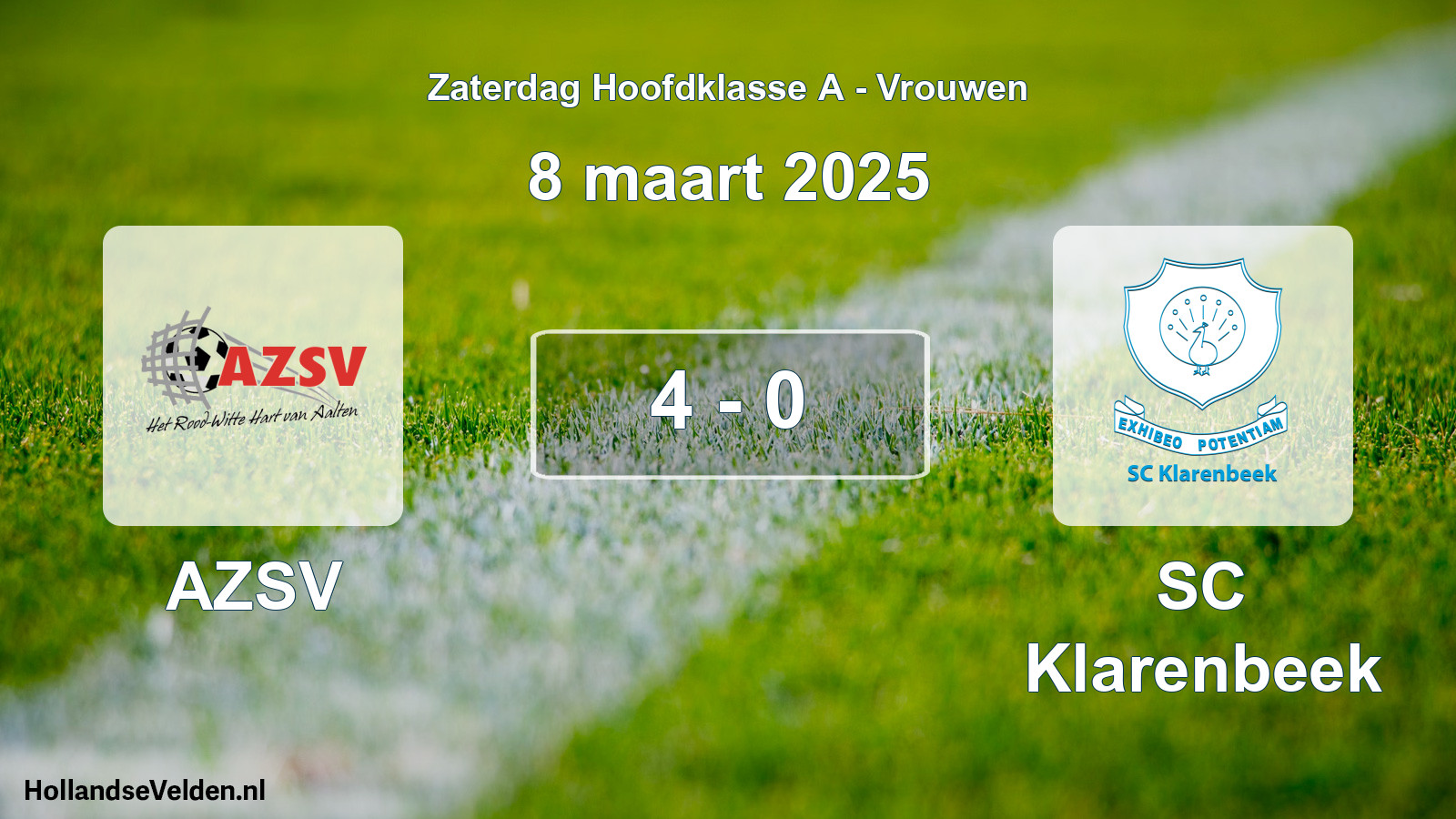 Total number of matches played: AZSV - SC Klarenbeek 4 - 0 (8 March 2025)