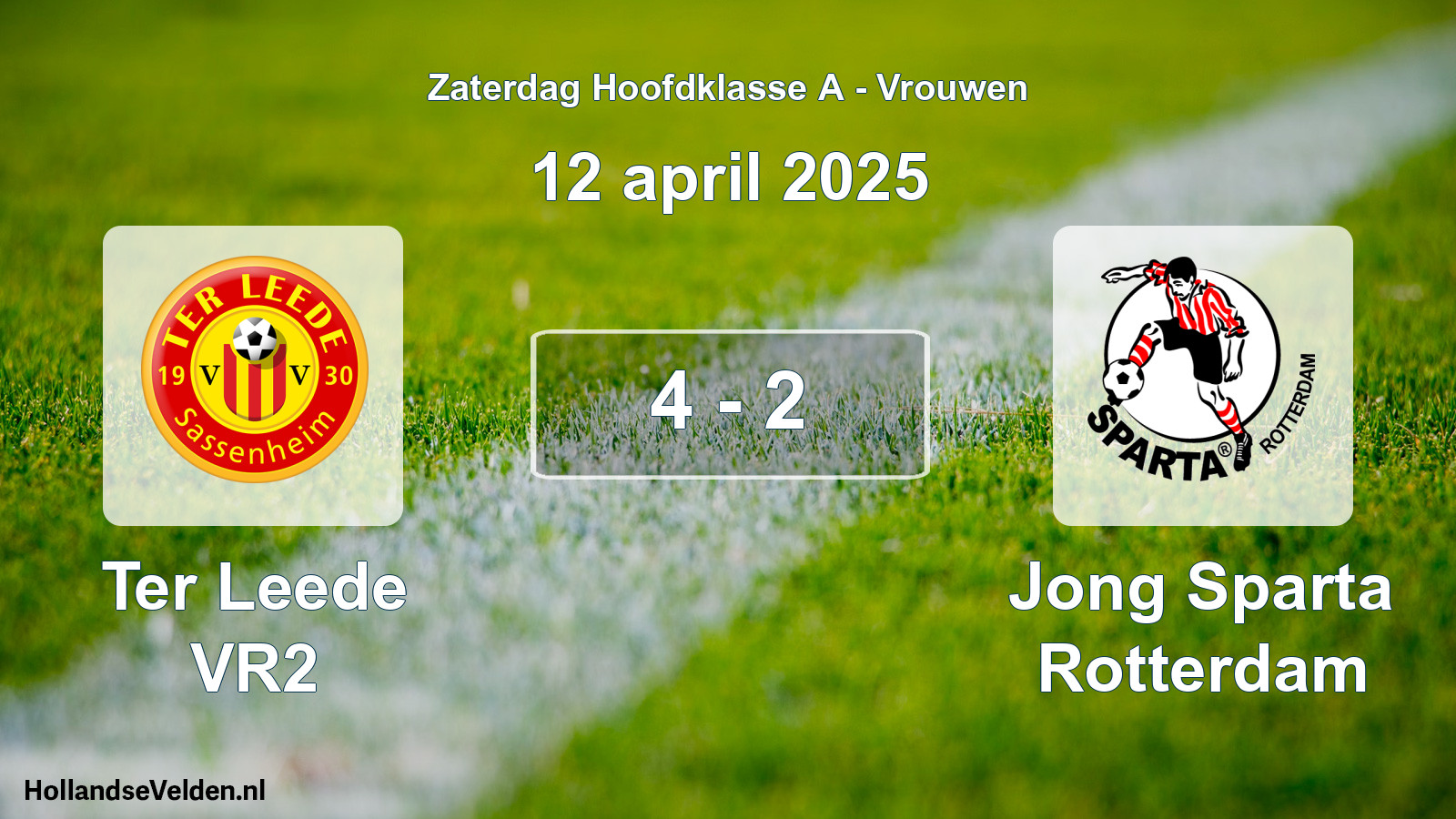 Total number of matches played: Ter Leede VR2 - Jong Sparta Rotterdam 4 - 2 (12 April 2025)