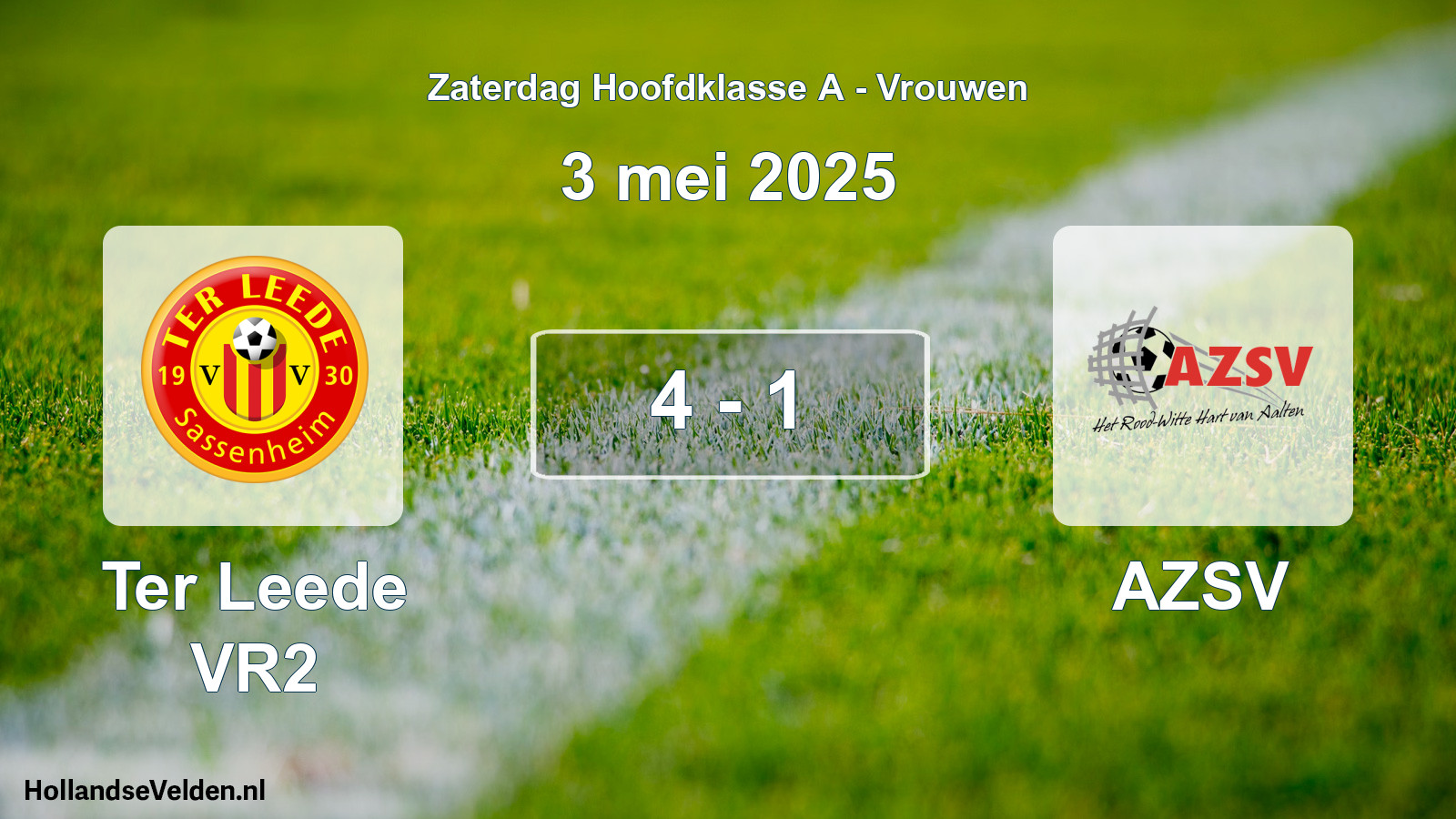 Total number of matches played: Ter Leede VR2 - AZSV 4 - 1 (3 May 2025)